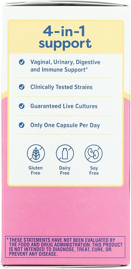 Renew Life Women's Probiotic Capsules 50 Billion CFU Guaranteed Supports pH Balance Vaginal Urinary Digestive and Immune Health(2) L. Rhamnosus GG Dairy Soy and Gluten-Free 30 Count