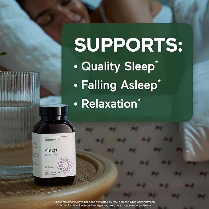 Smarter Nutrition Smarter Sleep Melatonin Dissolvable Tablets 4.5mg + Natural Clinically Proven Lactium® - Sleep &amp Stress Support - Mint Flavor Melatonin Tablets - Non-GMO-360 Count[180-Day Supply