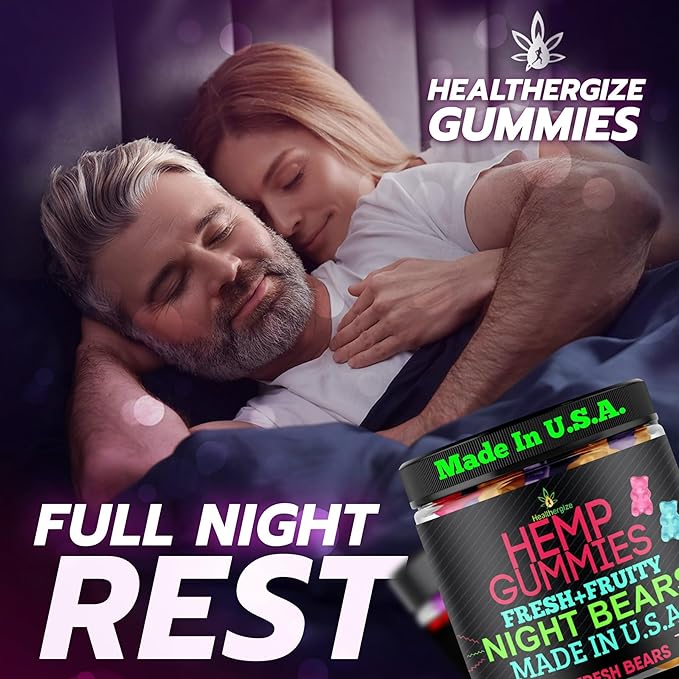 Hemp Gummies for Sleep-Calm Relaxation Fruity Gummy Bears Edibles Restful Bedtime-Natural Hemp Oil Omega Candy-Made in USA-90 Count