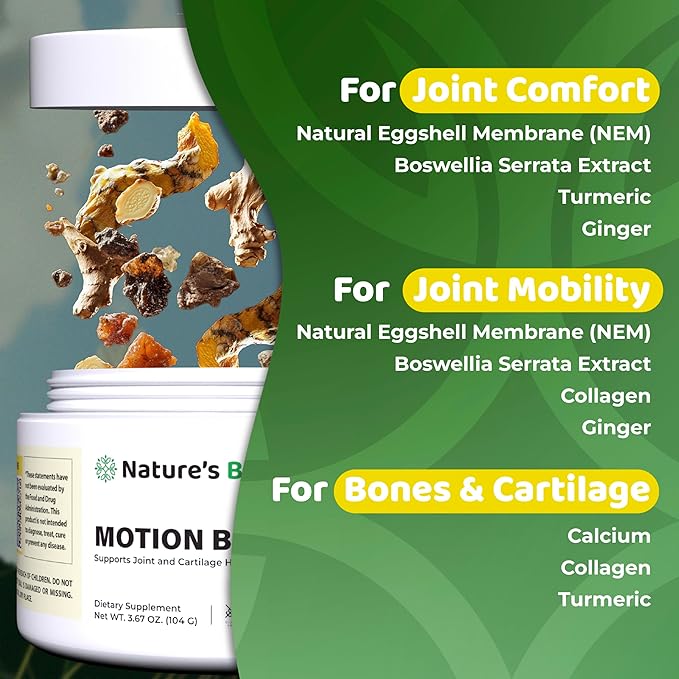 Motion Bliss Joint Supplements for Men &amp Women - Joint Health Support - with NEM Calcium Boswellia Serrata Extract Collagen &amp More - 3.67 Oz - 30 Servings - Citrus Zest Flavor