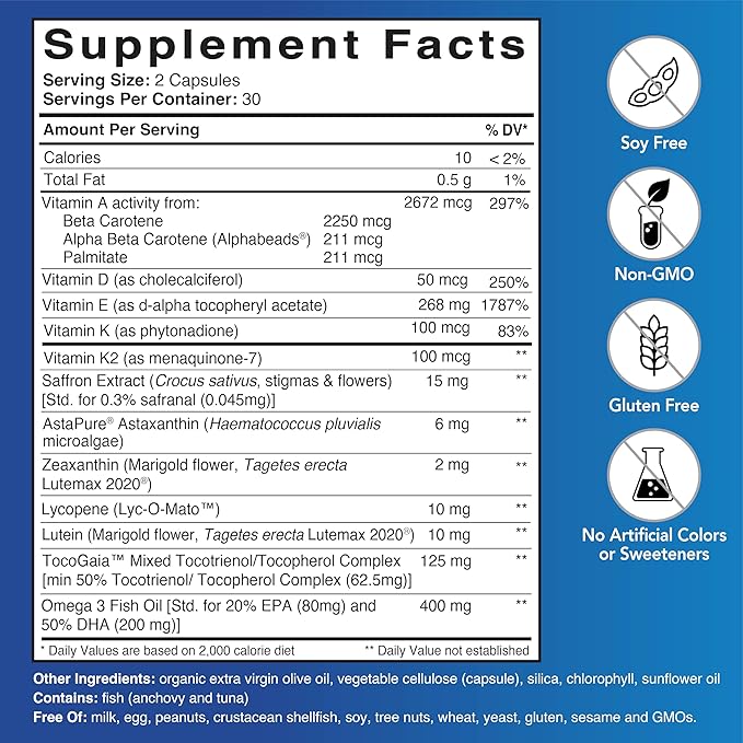 Patient One Fat Soluble Vitamins Complete | Supplement to Support Whole-Body Wellness* | with Vitamins A D E K Carotenoids and More | 60 Capsules