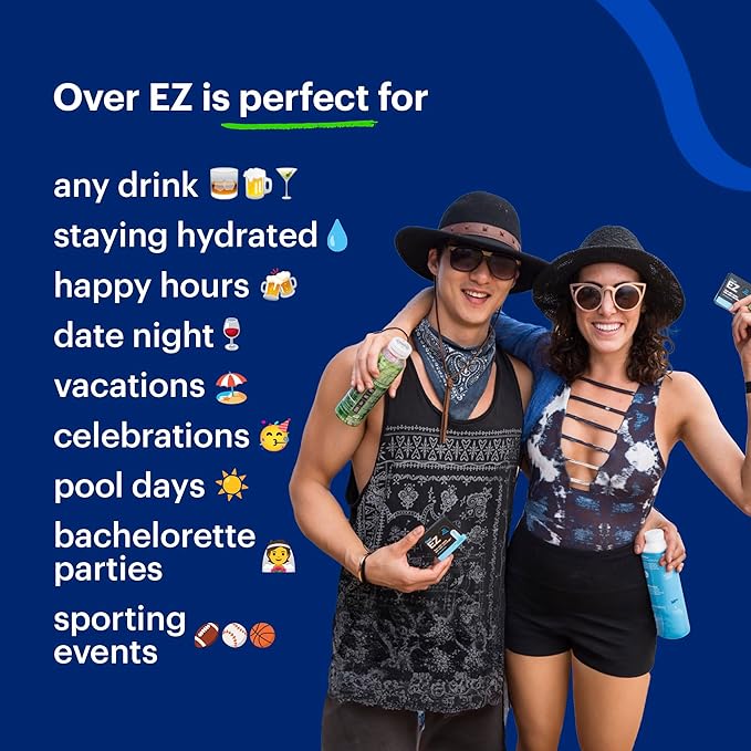 OVER EZ Pre-Drink Supplement - Party Recovery &amp Prevention Pills for a Night Out &amp Better Mornings (12 Capsules) &amp Milk Thistle Amino Acids Vitamin Bs