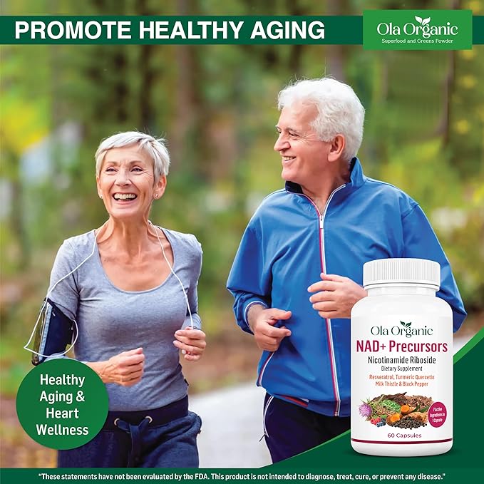 NAD+ Supplement &amp NAD Booster for Cellular Energy and Healthy Aging – Plant-Based Nicotinamide Riboside (NR) NAD Precursor with Resveratrol Turmeric Quercetin Rhodiola &amp Milk Thistle – 60 C