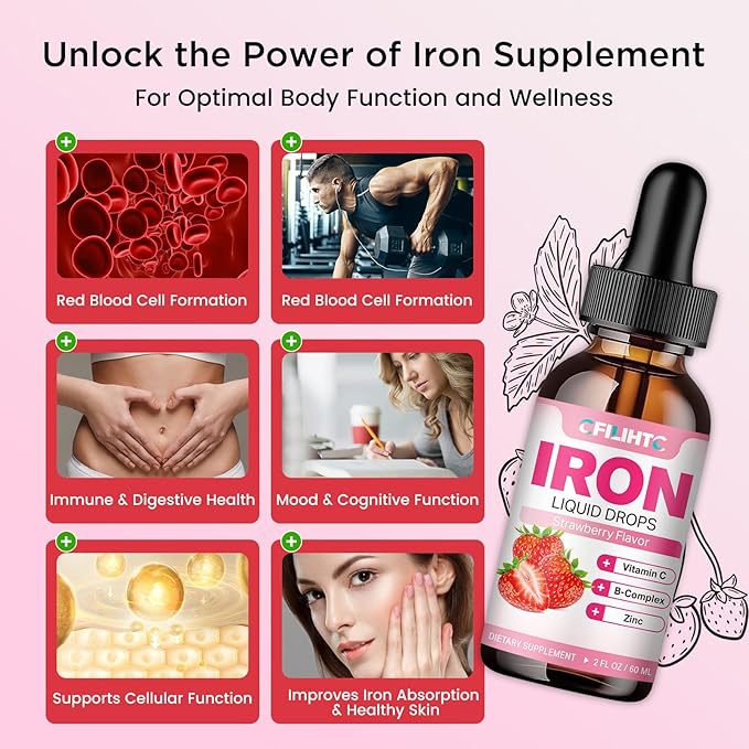 Liquid Iron Supplement for Women &amp Men Iron Gummies for Kids &amp Adults
