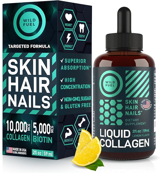 WILD FUEL Liquid B12 Keto Gummies and Liquid Collagen with Biotin Bundle