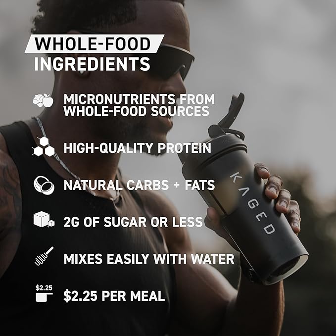 Kaged Clean Meal Powder | Chocolate Peanut Butter | Meal Replacement Shake | Whey Protein Isolate | Clean Carbs MCT Oil Fats Organic Vitamins and Minerals | Supplements for Men &amp Women | 20 Serv