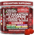 Clean Nutra AstaZen Astaxanthin Complex Gummies 12mg w/Lycopene Pure Vitamin A C D E L-Tyrosine Selenium – Premium Berry Banana Eye Skin Immune Support Supplement 60 Count