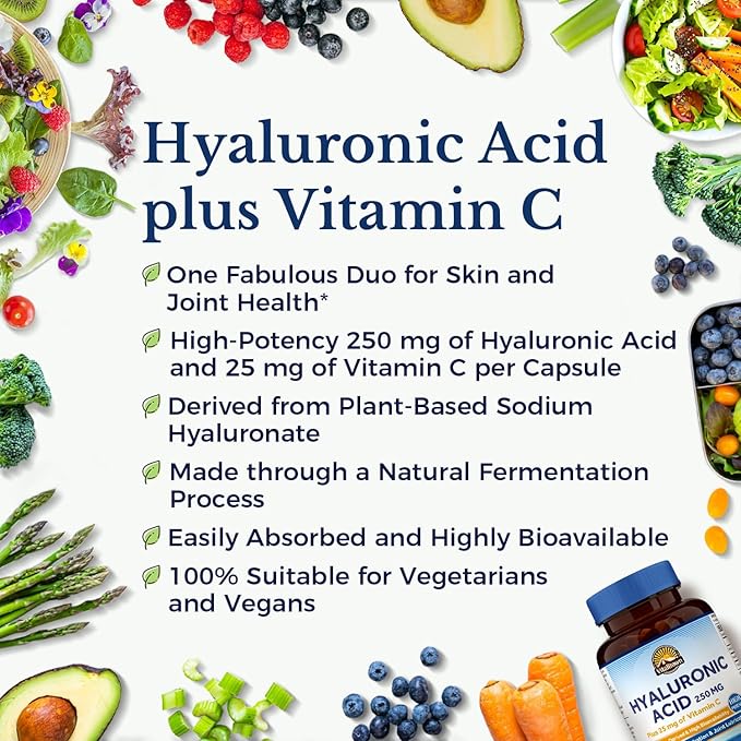 Vitalitown Magnesium + Hyaluronic Acid Bundle| Magnesium Complex (Item 1) &amp Hyaluronic Acid Plus Vitamin C (Item 2) | 120 Magnesium Capsules &amp 90 Hyaluronic Acid Capsules