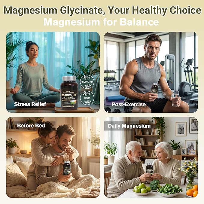 Magnesium Glycinate 500mg 2 Pack (120 Capsules Each) | Pure Magnesium Complex with Vitamin D3 | High Absorption Supplement for Men &amp Women | Gentle Magnesium Glycinate Capsules
