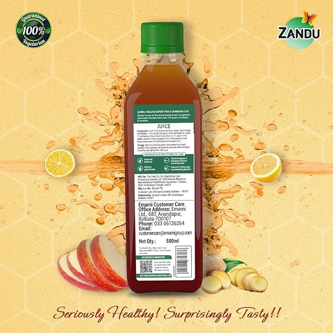 Zandu Lean &amp Slim Juice 500ml| with Honey &amp Apple Cider Vinegar Helps Maintain Healthy Weight &amp Boosts Metabolism 100% Ayurvedic and Natural