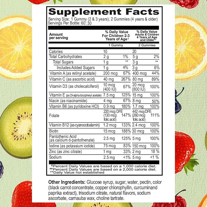 Go Healthy Multivitamin Gummies (1 Bottle) and Vitamin C Gummies (1 Bottle) for Kids Toddlers Vegetarian Kosher &amp Halal Gluten Free Non-GMO Bundle