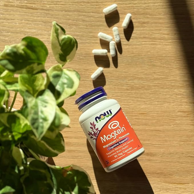 NOW Foods Supplements Magtein™ with patented form of Magnesium (Mg) Cognitive Support* 90 Veg Capsules