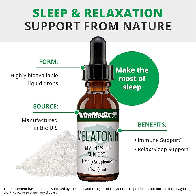 NutraMedix Sleep Bundle - Includes Liquid Melatonin Drops for Sleep and RelaxMedix (Samento Cat's Claw with Valerian) to Promote Sense of Calm and Sleep - 2-Piece Tincture Set