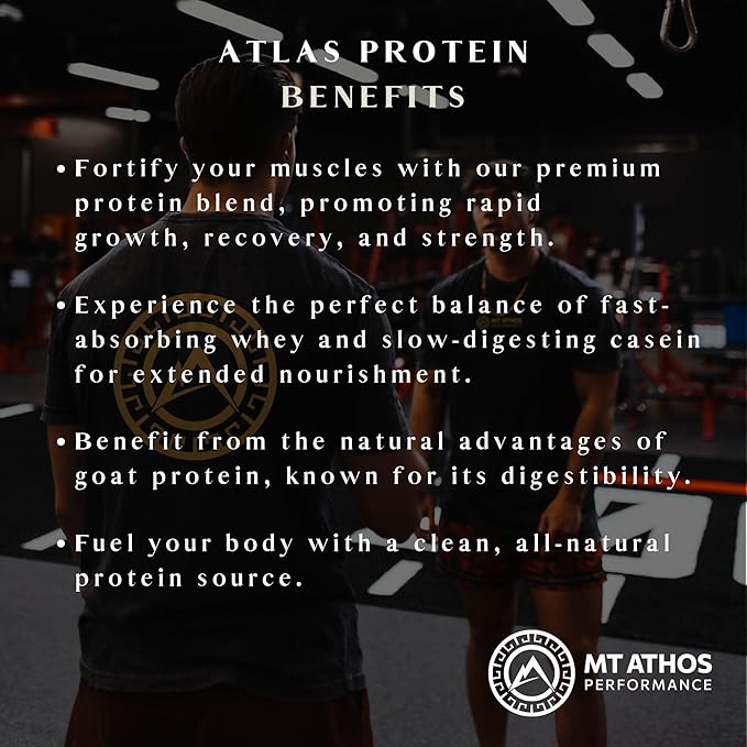Atlas Chocolate Protein Powder | Goat Milk Whey with Casein Protein | 22 g Protein per Serving | Chocolate | 28 Servings