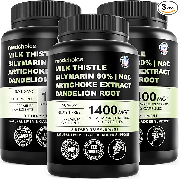 Milk Thistle Supplement w/ NAC Artichoke &amp Dandelion – Liver Support Supplement &amp Gallbladder Supplements in One – Liver Detox – Milk Thistle &amp Liver Care Supplements – 90 Vegan Capsules