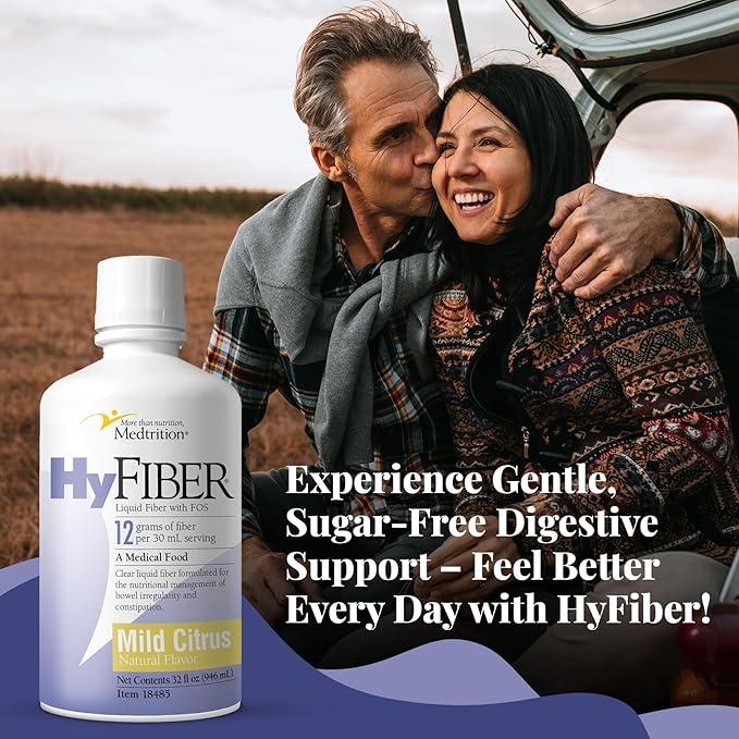 Medtrition HyFiber Daily Liquid Fiber for Regularity and Soft Stools 12 Grams Soluble Fiber 32 fl oz 4 Pack