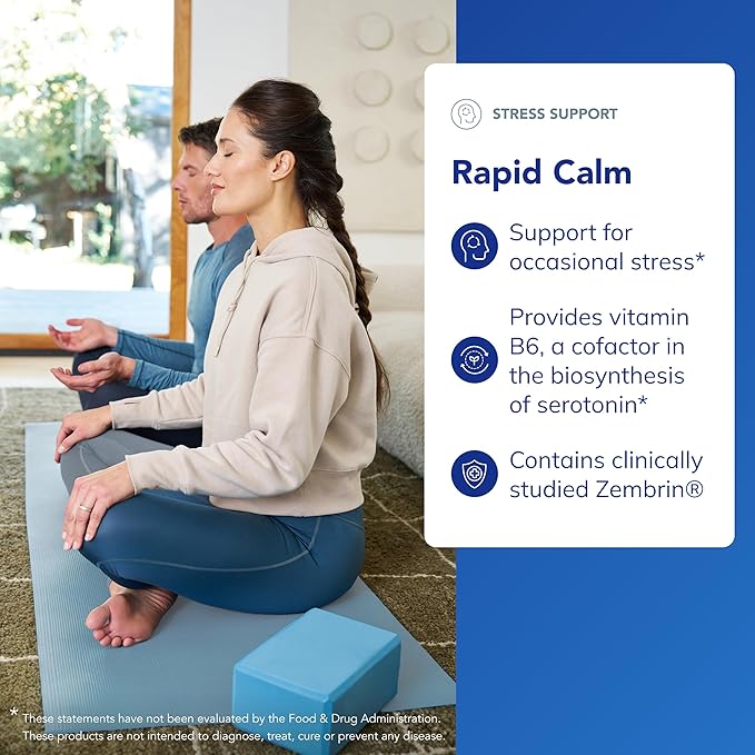 Pure Encapsulations Rapid Calm - Stress &amp Sleep Support Supplement - Contains Vitamin B6 Zembrin &amp Suntheanine L-Theanine - Non-GMO Gluten-Free &amp Vegan - 30 Capsules