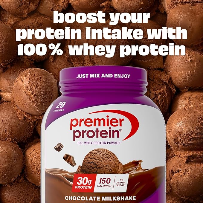 Premier Protein Powder Chocolate Milkshake 30g Protein 1g Sugar No Soy Gluten Free 41.9oz (29 Servings)