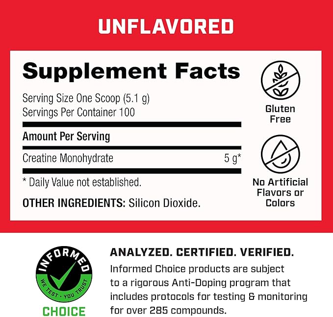 GNC Pro Performance Creatine Monohydrate Powder for Women &amp Men 5g Creatine Per Serving Muscle Building Energy Production Endurance Performance 100 Servings