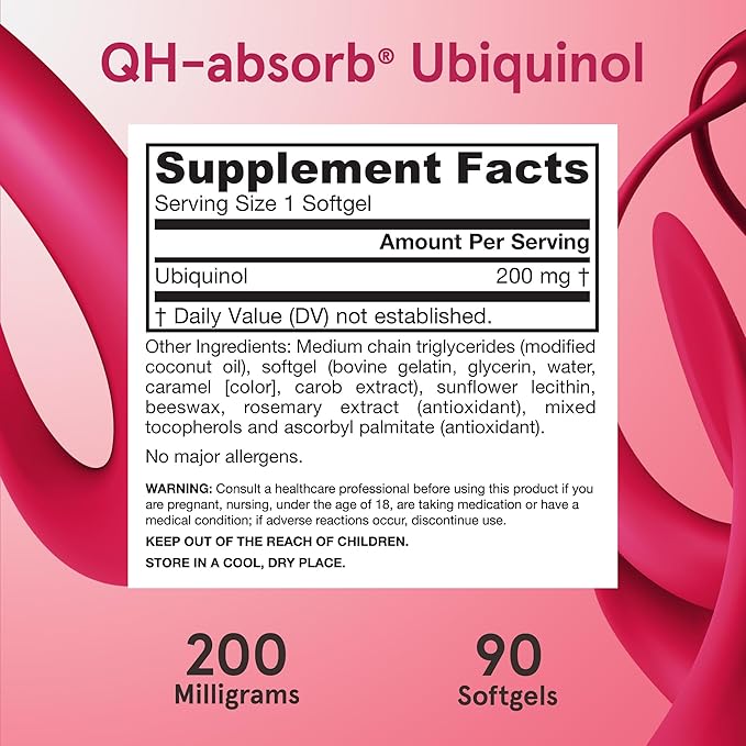 Jarrow Formulas CoQ10 200mg Softgels - 90 Day Supply Ubiquinol Co Q 10 Supplement for Cardiovascular Health 90 Softgels