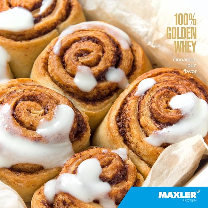 Maxler 100% Golden Whey Cinnamon Bun and Raspberry Cheesecake Bundle