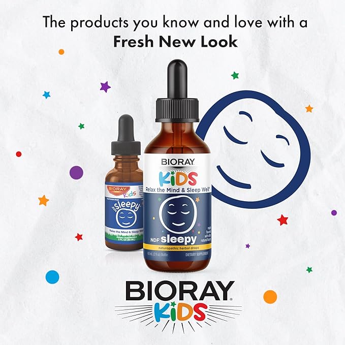 BIORAY Kids NDF Sleepy Maple - 2 fl oz - Relax the Mind &amp Rest Through the Night - Non-GMO Vegan Gluten Free - 1-2 Month Supply