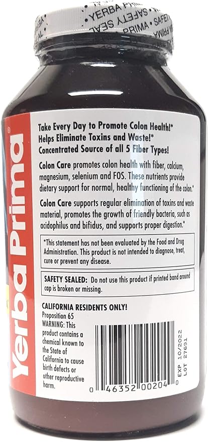 Yerba Prima Prebiotic Colon Care 12oz (5 Pack)