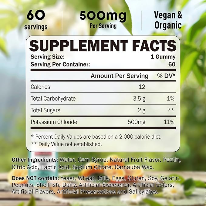 Potassium Gummies &amp Magnesium Gummies Potassium Chloride 500mg Magnesium Glycinate 500mg Mineral Supplements for Family