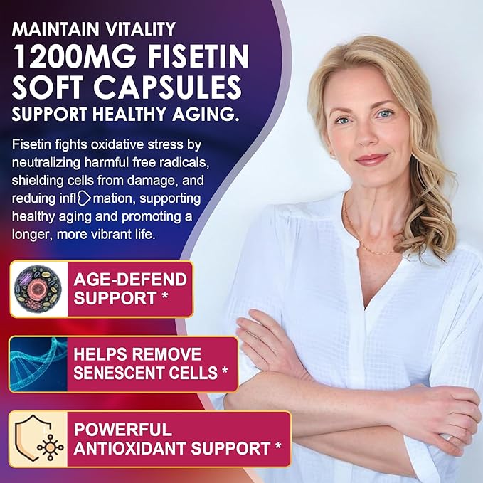 1Pack Liposomal Fisetin Softgels 1200mg + 1Pack Liposomal CoQ10-200mg Softgels