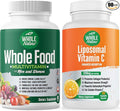 Whole Food Multivitamin for Men and Women Plus Liposomal Vitamin C High Absorption Vegan Capsules