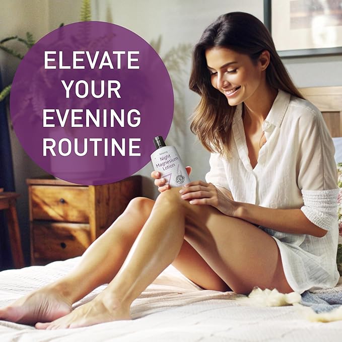 Seven Minerals Magnesium Lotion for Sleep - Lavender Relaxing Night Blend - Highly Concentrated Magnesium for Better Sleep Body &amp Mind Relaxation. Non-Greasy Skin Friendly - 8 fl oz