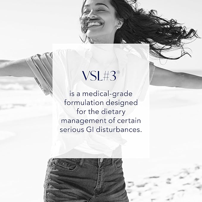 VSL#3® Probiotics for Digestive Health IBS &amp UC Symptoms - 112.5B CFUs High-Potency Multi-Strain Live Refrigerated Probiotic Medical Food for Gut Health Support in Men &amp Women 240 Capsu