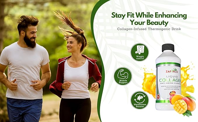 Liquid Collagen for Women &amp Men-Pine'O'Range Flavored Premium Grade 10000 mcg Biotin+8000 mg of Hydrolyzed Collagen for Radiant Skin GlowAnti-AgingHair Growth &amp Nice Nails.16 fl oz-Made in U