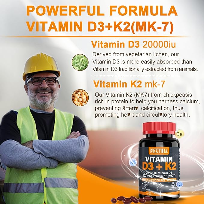 Vitamin D3 20000 IU + K2(MK7) 200mcg L-MethylFolate 15mg &amp Methyl B12 Gummies