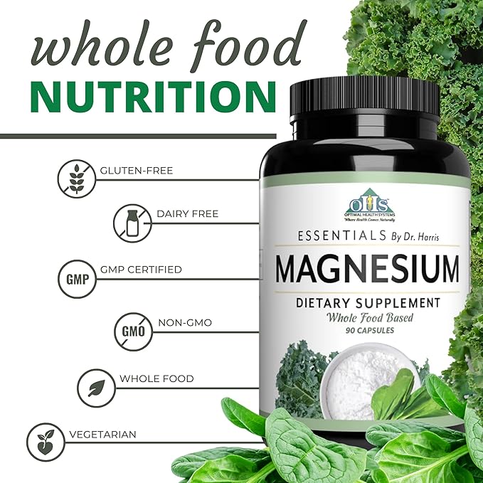 Optimal Health Systems Magnesium | Patented Magnesium Glycinate 432 mg | Supports Muscle Function | Heart Health Support Blend | 90 Capsules