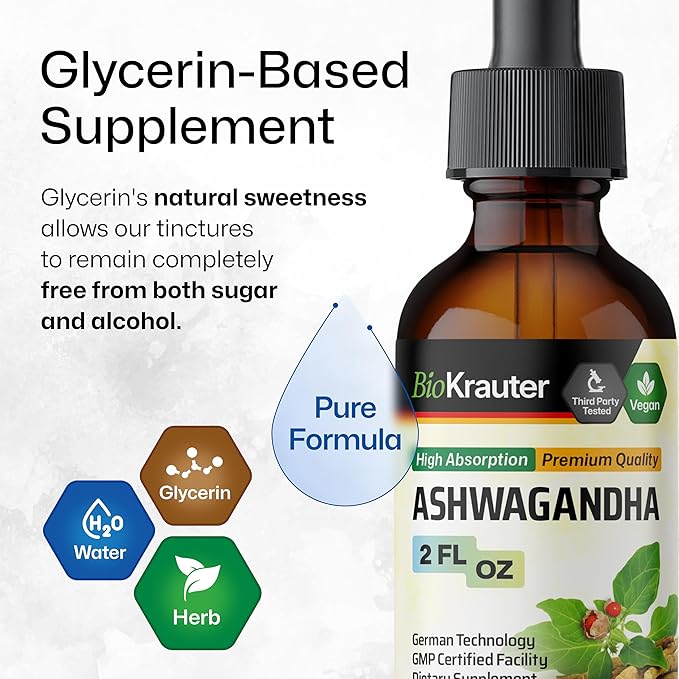 BIO KRAUTER Ashwagandha Tincture 2 Fl. Oz. &amp Chamomile Tincture 2 Fl. Oz.