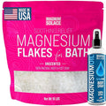 10 LBS Magnesium Flakes for Bath (Unscented) with Magnesium Oil Spray - Bundle