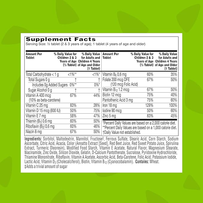 Flintstones Children's Multivitamin Plus Iron Chewable Tablets 60-Count (Pack of 3)