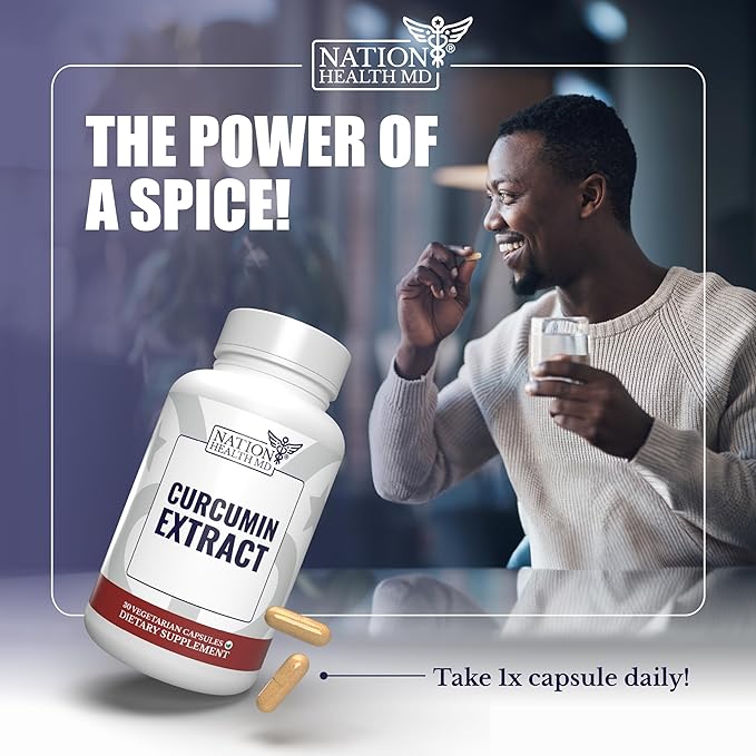 Curcumin Extract - Turmeric Supplement - High Absorption Curcuma for Immune Health Support &amp Joint Health - Standartized Curcuminoids - Vegan Gluten Free - 30 Capsules