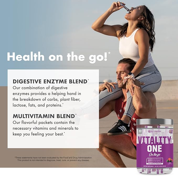 NutraOne VitalityOne On The Go Complete Multivitamin Probiotic and Enzyme Blend Orange Cream – 30 Servings