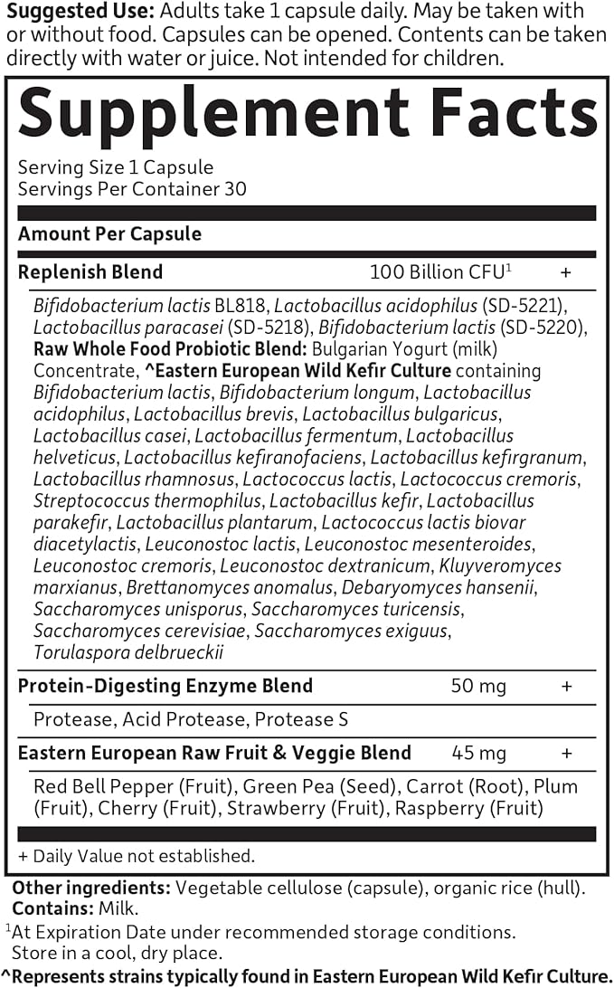 Garden of Life Raw Probiotics for Women and Men with Digestive Enzymes 100 Billion CFU Clinically Studied Strains Shelf Stable 30 Capsules