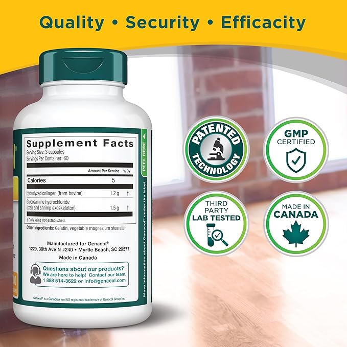 Genacol Plus – Glucosamine and Collagen Joint Supplement Lubricates Protects and Maintains Heathy Joints Relieves Joint Discomfort Plus 180 Capsules (60-Day Supply)