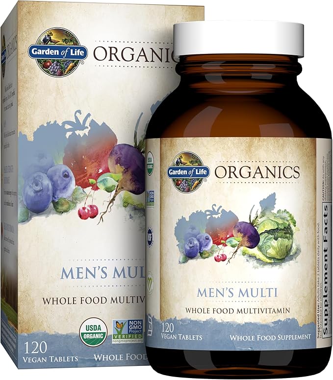 Garden of Life Men's Multivitamin 120 Tablets and Vitamin D 5000 IU 60 Capsules Bundle
