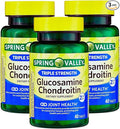 Unique Bundle Store Glucosamine Chondroitin Triple Strength 40 Tablets Glucosamina Suplemento 1400mg Glucosamine + 1200mg Chondroitin Daily Joint Support Gluten Free (Pack of 3)