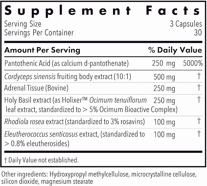 Allergy Research Group - Adrenal Glandular Adapt - Supports Healthy Stress Response and Cortisol Regulation - Hypoallergenic - 90 Vegetarian Capsules