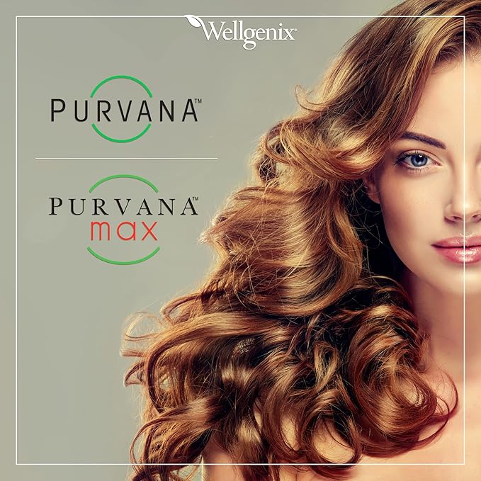 Wellgenix Purvana Hair Skin and Nails Supplement – 2500mcg Biotin Softgels with MSM &amp B-Complex – Daily Beauty Support for Stronger Nails &amp Hair Vitality – 60 Softgels (2 Pack)