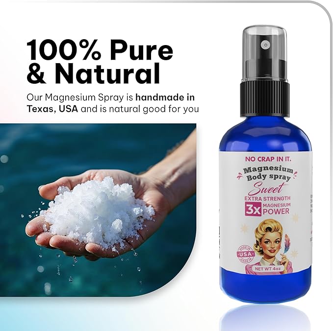 No Crap In It Magnesium Spray Triple Action!- Your Way to Wellness | Immediate Relief with Our Unique Magnesium Glycinate Citrate Chloride Blend Spray (Sweet)
