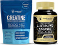 WELLNESS LABSRX Lions Mane Supplement Capsules - Creatine Gummies 5000mg | Bundle