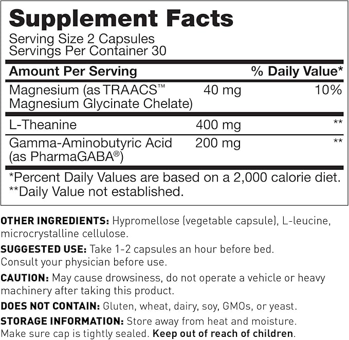 Amy Myers MD Rest and Restore - Supplement Supports Healthy Sleep Cycle - Aid Physical Relaxation with Magnesium Glycinate Chelate &amp L-Theanine - Supplement Aids Sleep - 60 Capsules (30 Servings)