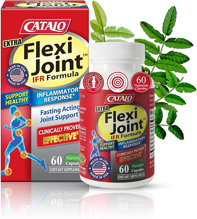 CATALO Extra FlexiJoint IFR Formula – with Meriva Turmeric Phytosome ApresFlex &amp Casperome Boswellia – 60 Capsules
